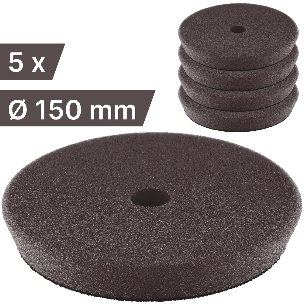 FLEX 532.655 PP-F 150 Phớt đánh bóng xốp mềm màu đen 5 chiếc