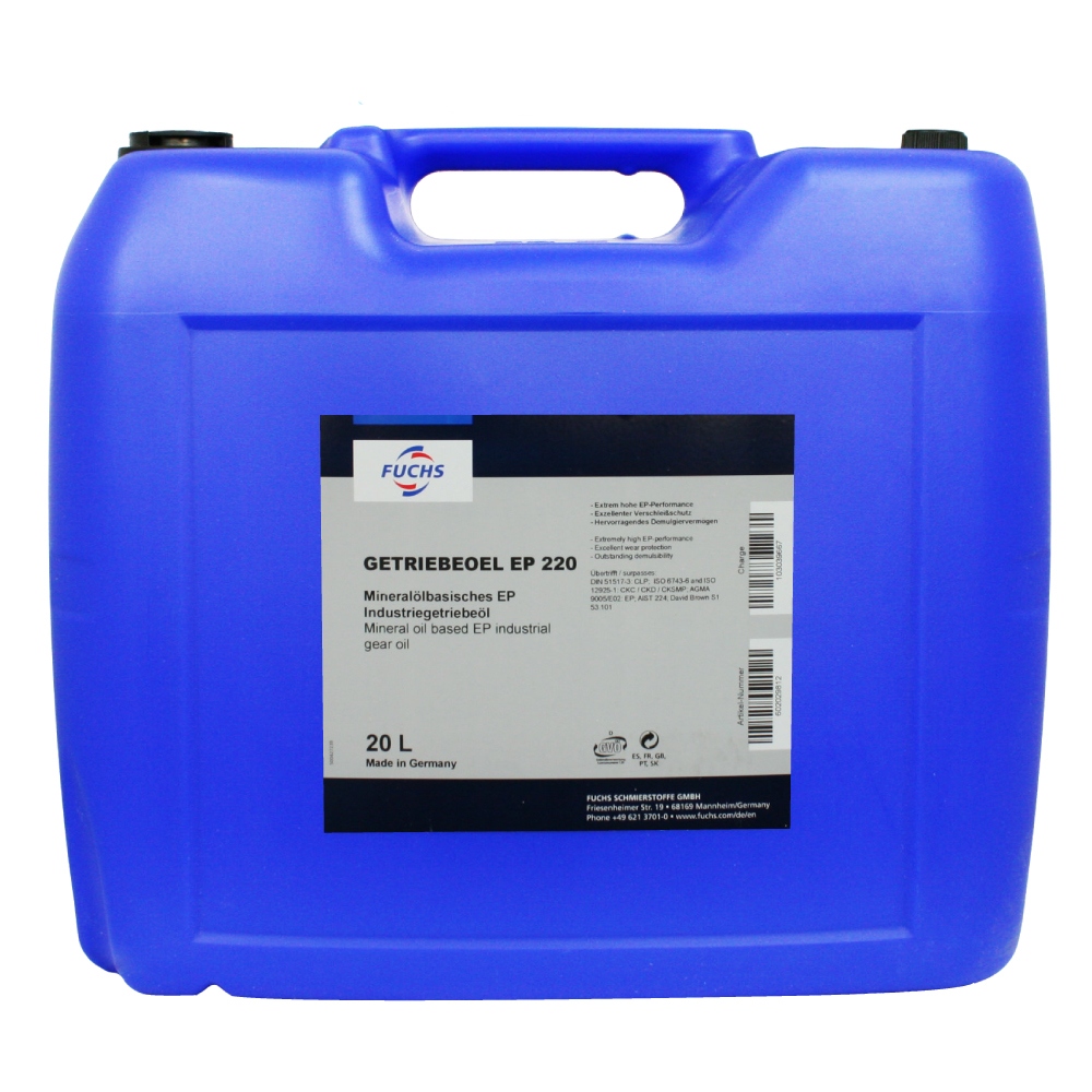 Dầu bánh răng công nghiệp gốc khoáng Fuchs EP 220 can 20L