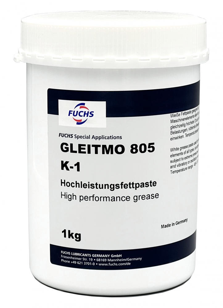 Mỡ bôi trơn hiệu suất cao Fuchs Gleitmo 805 K-1 dạng bột nhão NLGI 1 màu trắng 1kg