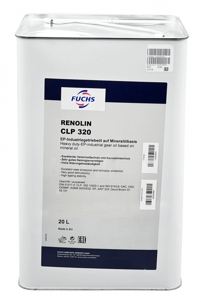 Dầu bánh răng hiệu suất cao Fuchs Renolin CLP 320 can 20 lít