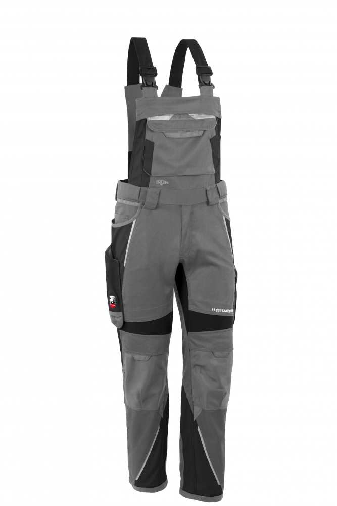 Quần yếm bảo hộ lao động Grizzlyskin GIM3707 IRON chất liệu vải Lyocell màu xám đen