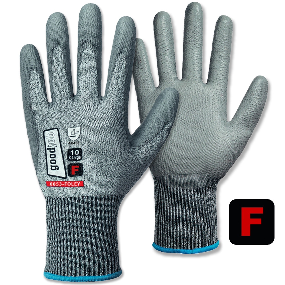 Găng tay chống cắt GoodJob 0853 FOLEY phủ PU cấp độ F size 7-11