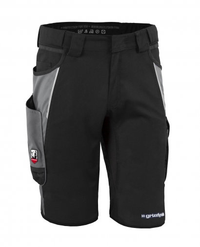 Quần short bảo hộ lao động Grizzlyskin GIM3608 IRON chất liệu Lyocell màu đen xám