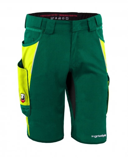 Quần short bảo hộ lao động Grizzlyskin GIM3611 IRON chất liệu Lyocell màu vàng xanh thẫm