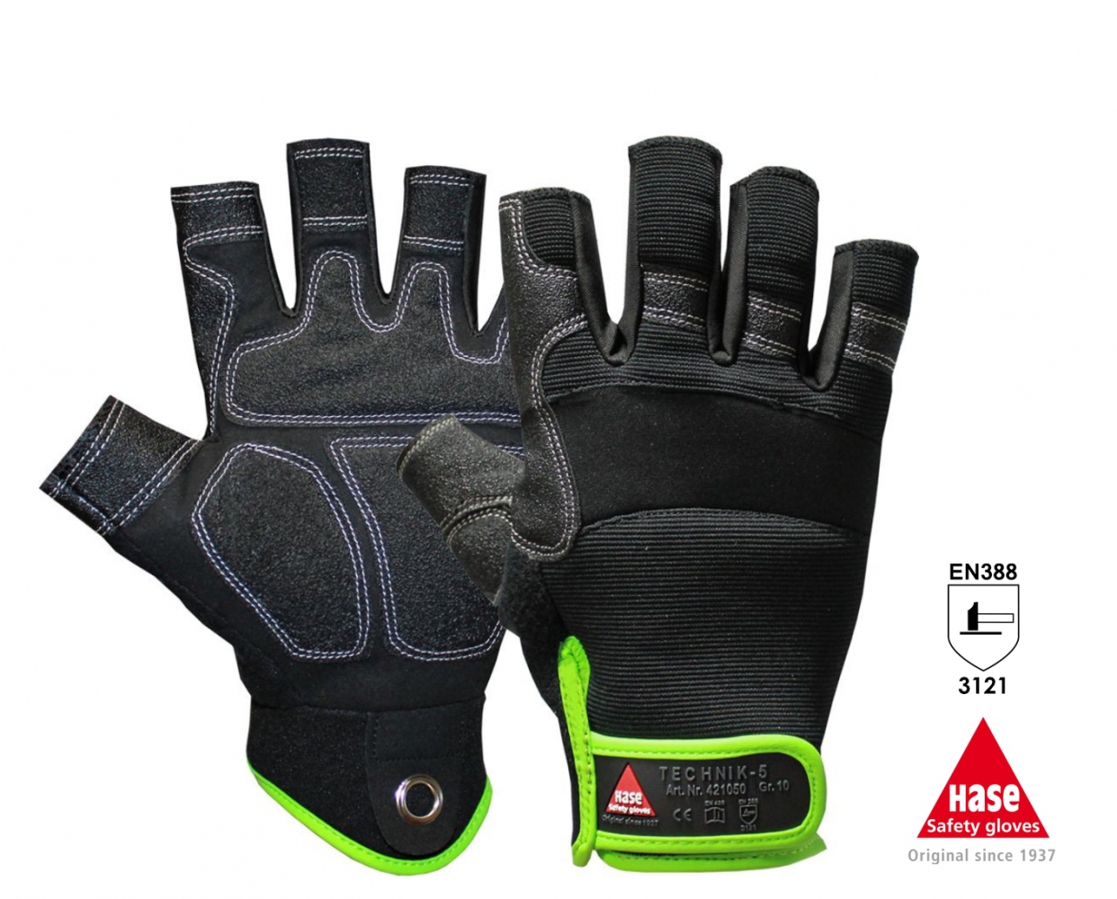 Găng tay bảo hộ hở ngón Hase TECHNIK-5 BIKER