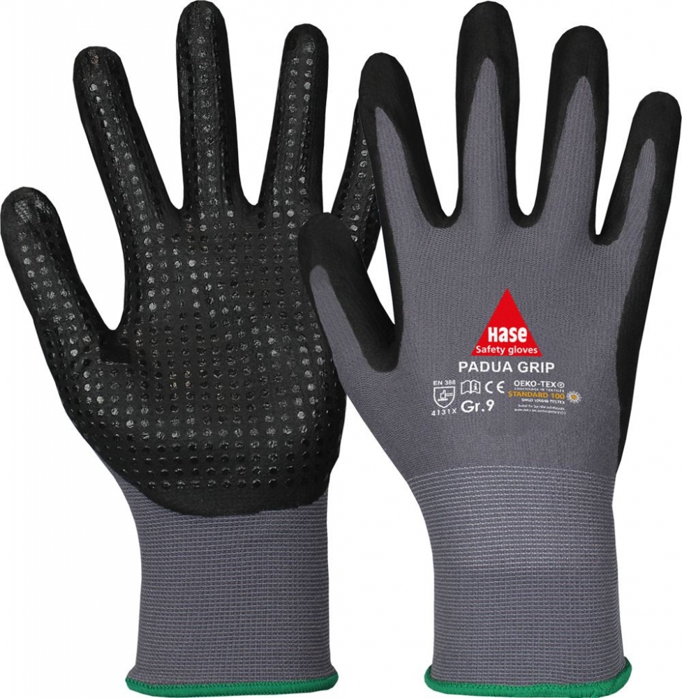 Găng tay bảo hộ Hase Padua Grip phủ nitrile có hạt chống trượt
