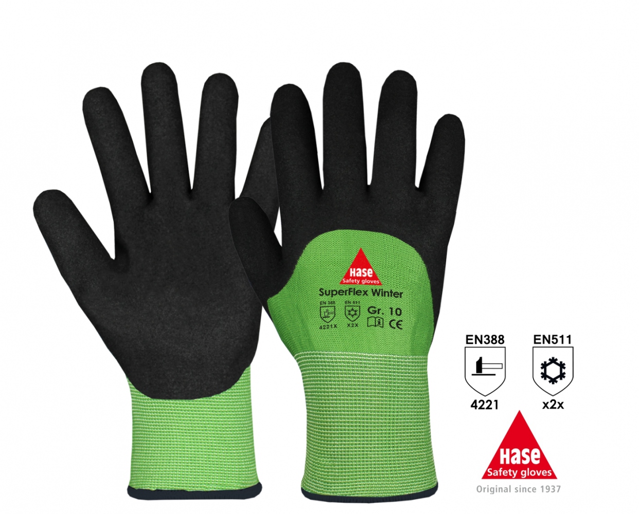 Găng tay bảo hộ mùa đông Hase SUPERFLEX phủ nitrile
