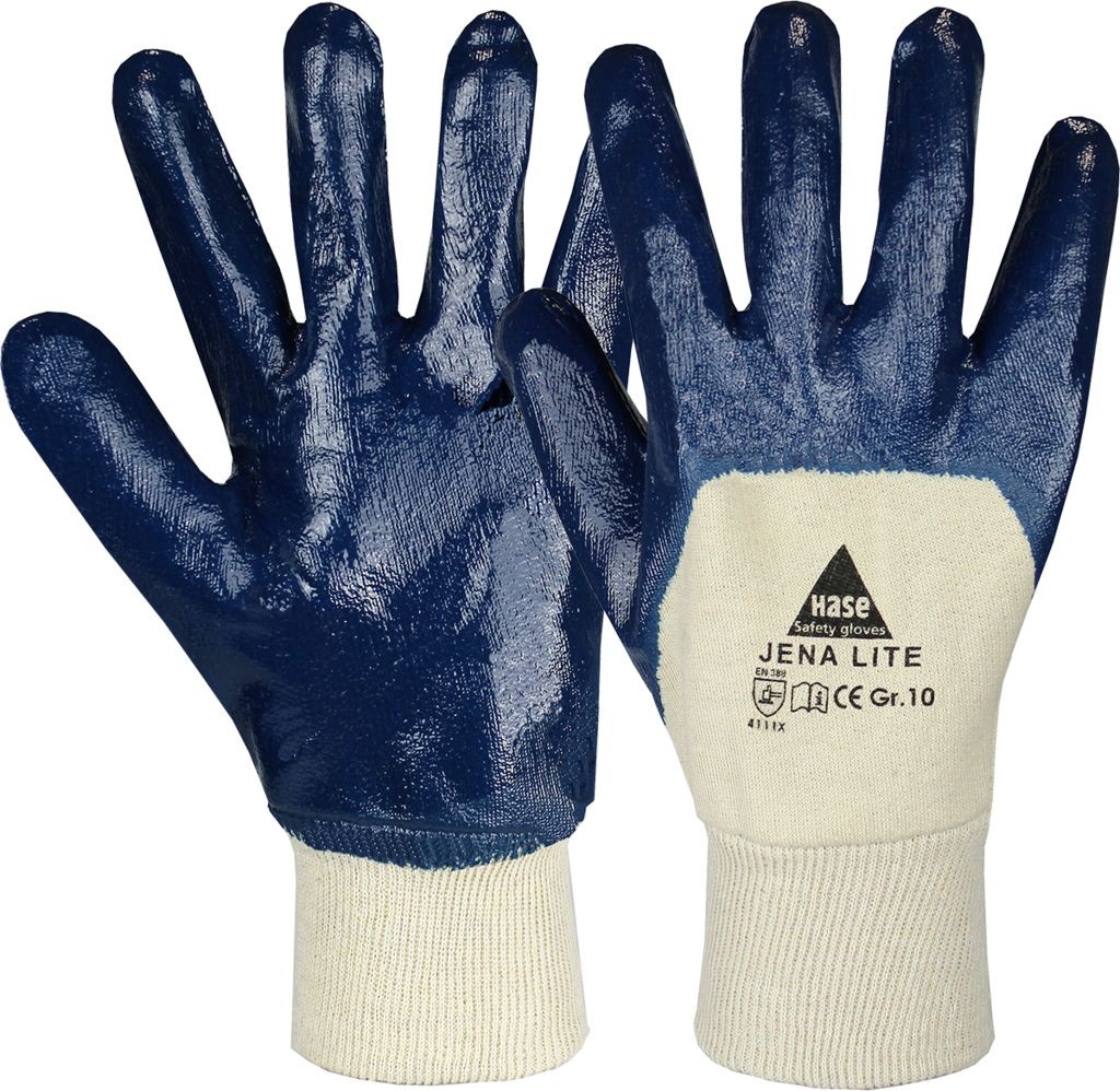 Găng tay bảo hộ Hase Jena Lite chất liệu cotton với lớp phủ nitrile 3/4