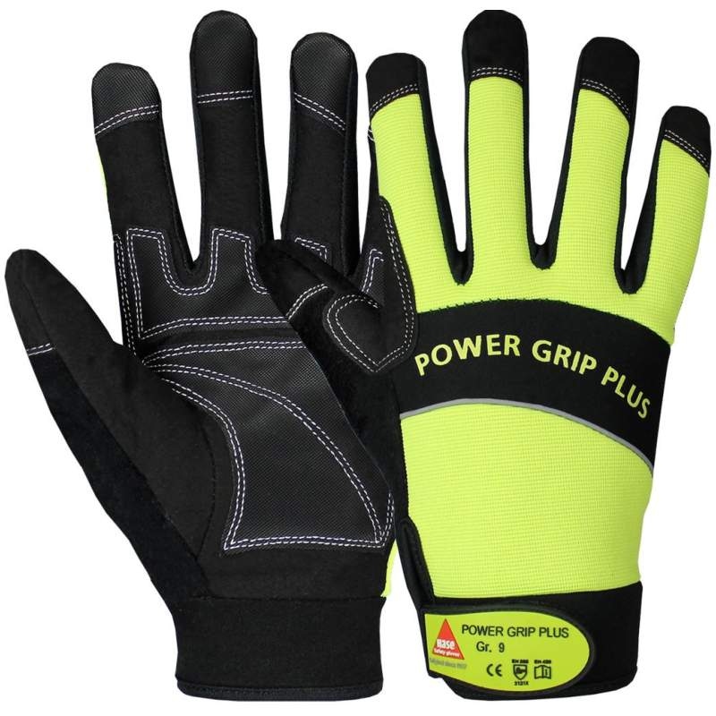 Găng tay bảo hộ Hase Power Grip Plus làm từ chất liệu cao su tổng hợp neoprene có gia cố PVC bản chuyên dụng cho lắp ráp