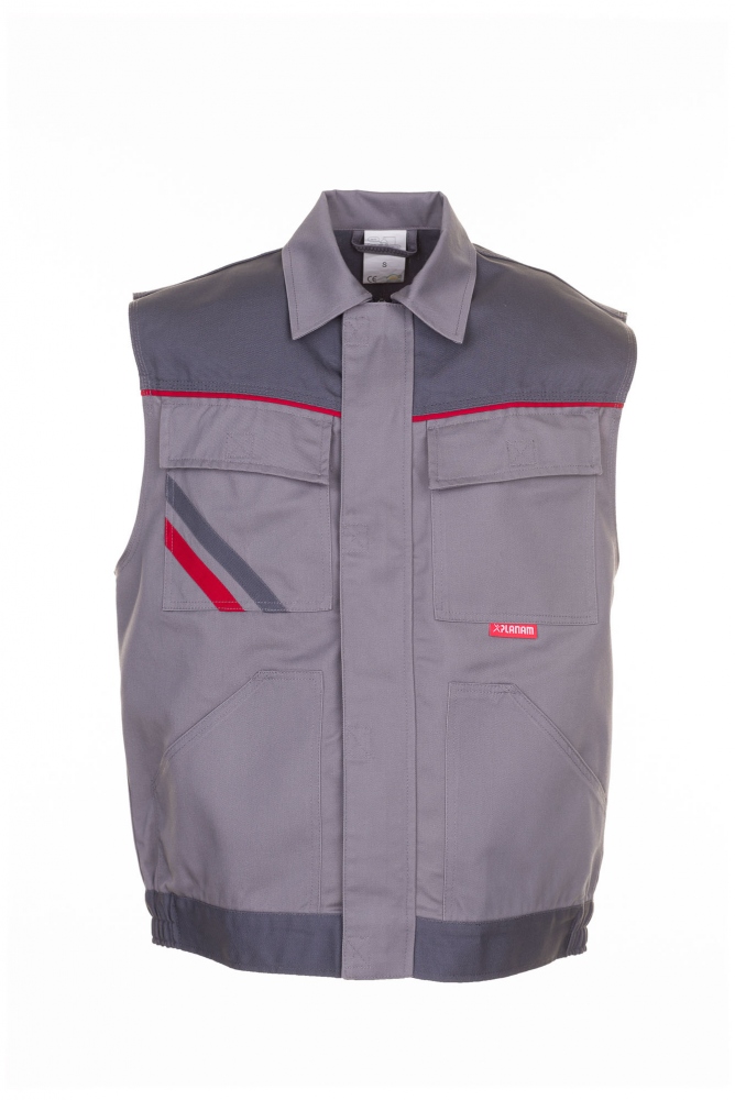 Áo vest bảo hộ Planam 2361 Highline màu kẽm/xám đá/đỏ