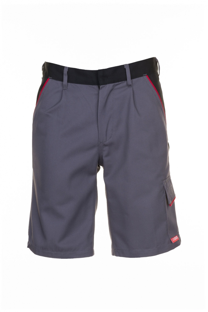 Quần short bảo hộ lao động Planam 2372 HIGHLINE, thoải mái, màu xám xanh/đen/đỏ, size XS-4XL