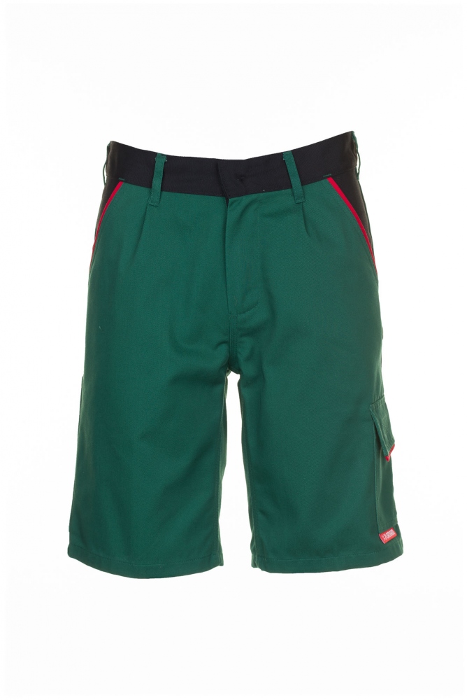 Quần short bảo hộ lao động Planam 2375 HIGHLINE, thoải mái, màu xanh lá/đen/đỏ