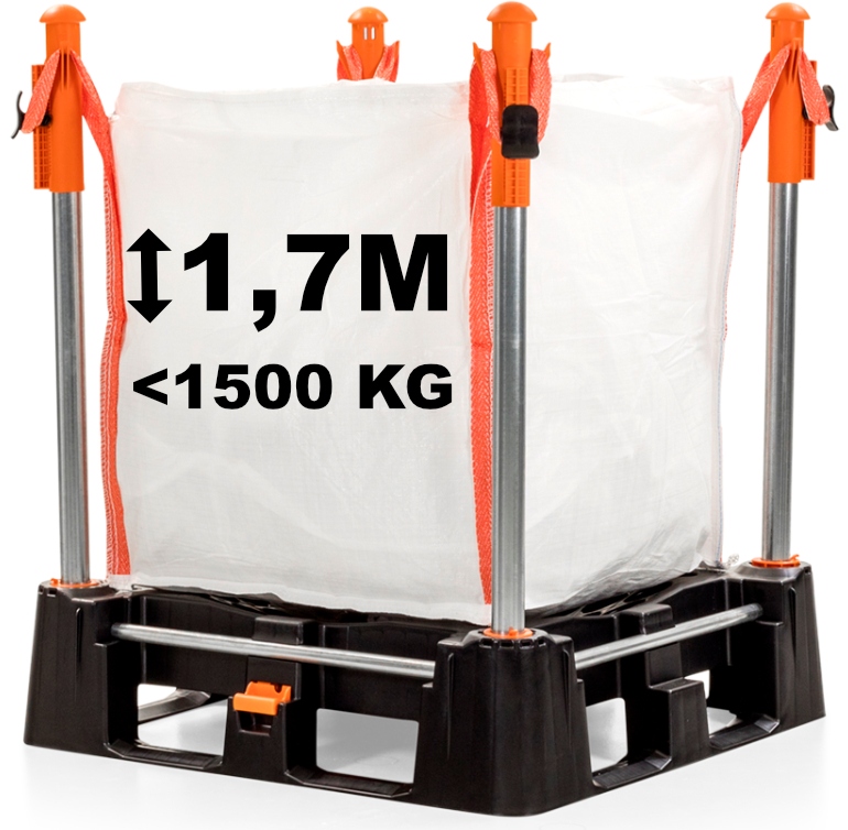 Hệ thống xử lý và lưu trữ túi chứa hàng rời (big bag) độc nhất Indus Neva với chiều cao 1,70m