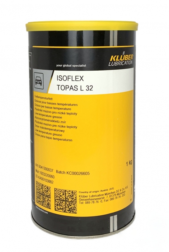 Mỡ bôi trơn chuyên dụng chịu nhiệt độ thấp Klüber ISOFLEX TOPAS L 32 hộp 1kg