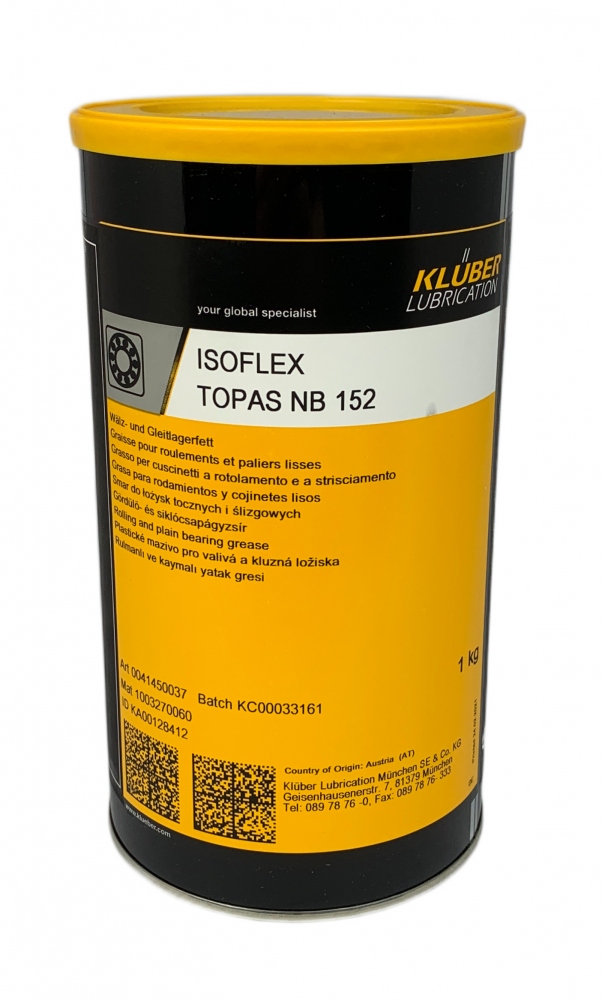 Mỡ bôi trơn vòng bi và ổ đỡ tổng hợp Klüber Isoflex Topas NB 152 hộp 1kg