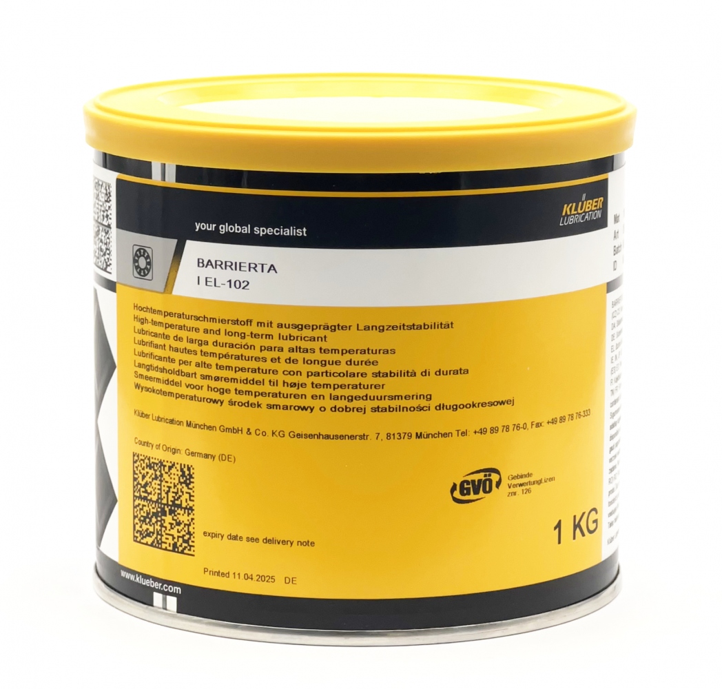 Mỡ chịu nhiệt PTFE Klüber BARRIERTA I EL-102 Lon 1kg
