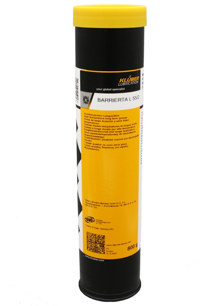 Mỡ bôi trơn chịu nhiệt độ cao dài hạn Klüber BARRIERTA L 55/2 hộp 800g