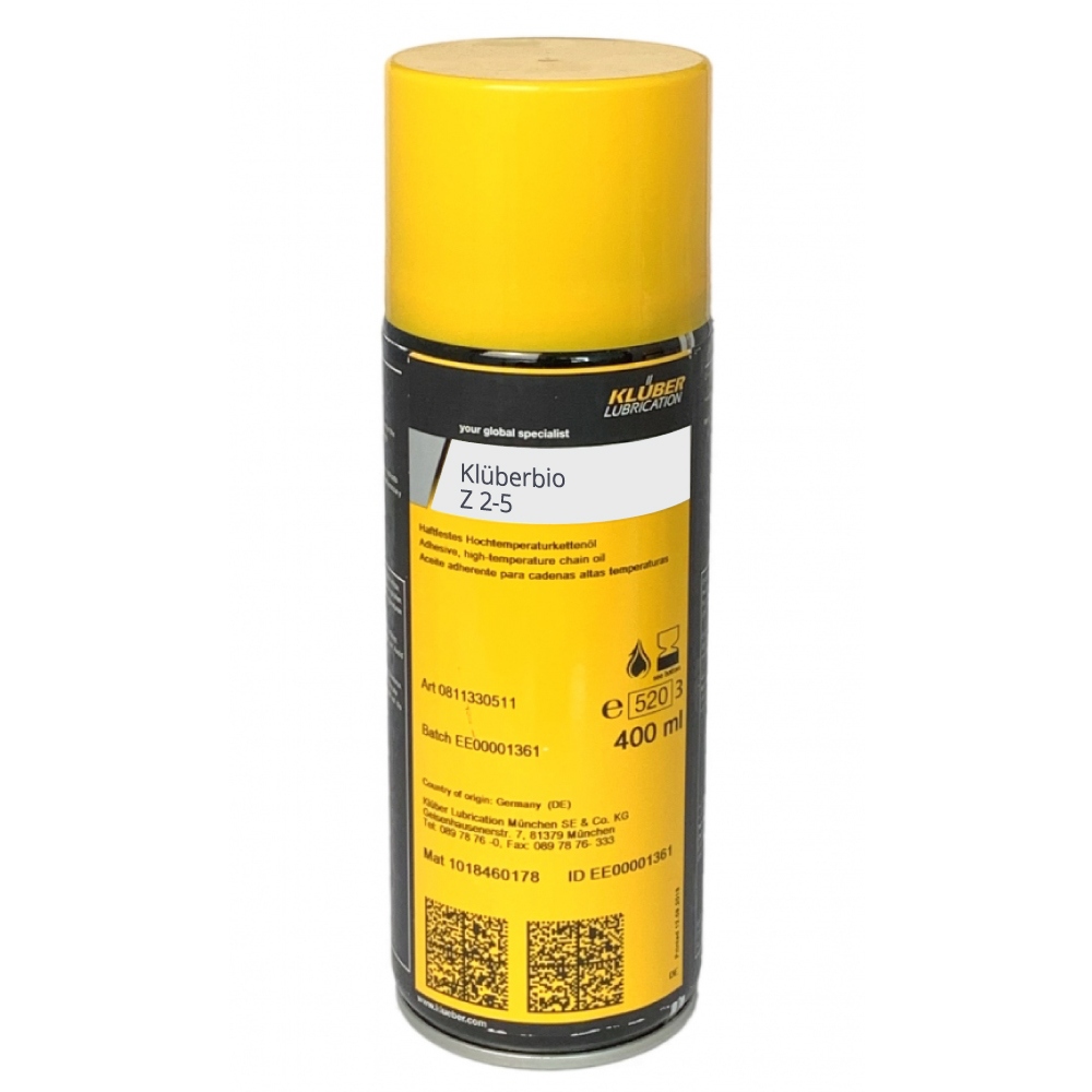 Bình xịt tẩy rỉ sét thân thiện với môi trường Klüber Klüberbio Z 2-5 dung tích 400 ml
