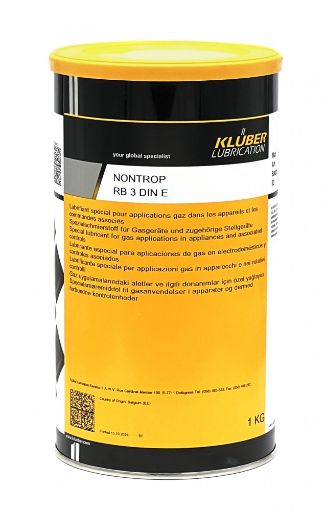 Mỡ bôi trơn thiết bị gas Klüber NONTROP RB 3 DIN E hộp 1kg