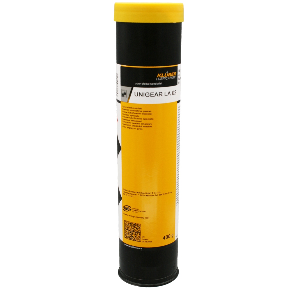 Mỡ bôi trơn bánh răng Klüber UNIGEAR LA 02, độ đặc NLGI 2, ống 400g