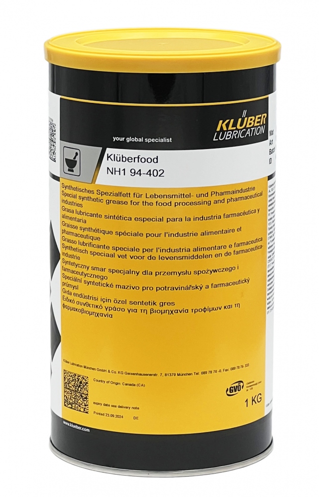 Mỡ bôi trơn đặc biệt tổng hợp Klüberfood NH1 94-402 1kg