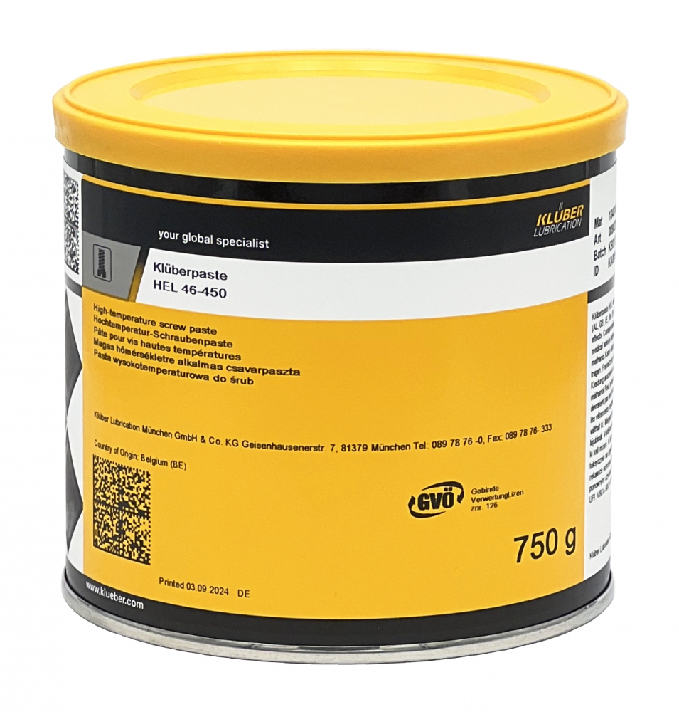 Mỡ bôi trơn chịu nhiệt độ cao Klüberpaste HEL 46-450 hộp 750g