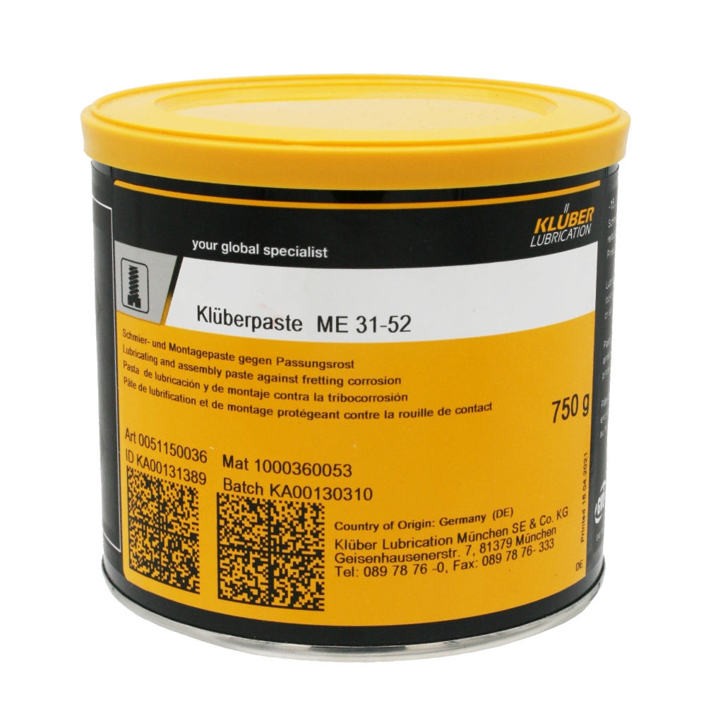 Klüberpaste ME 31-52 Mỡ bôi trơn và lắp ráp 750g