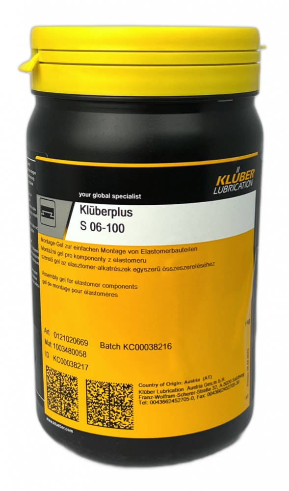 Gel lắp ráp Klüberplus S 06-100 cho các bộ phận đàn hồi, hộp 1kg