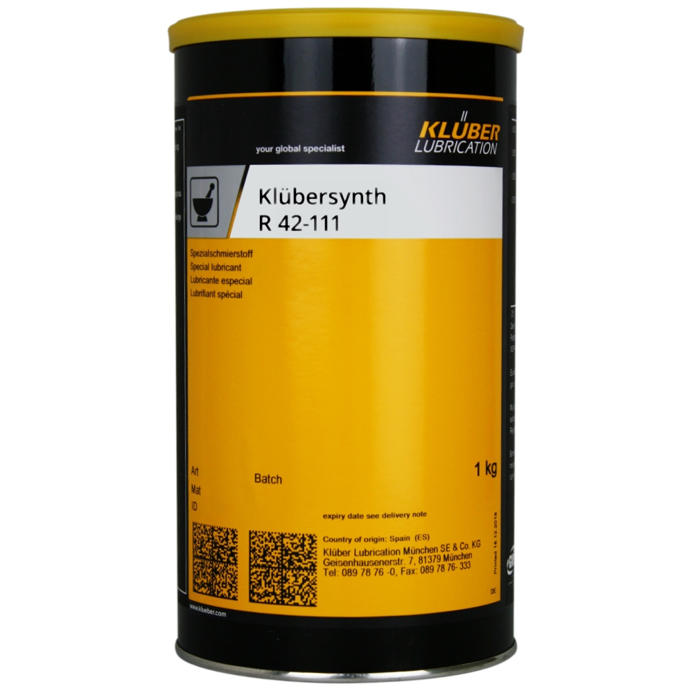 Mỡ đặc chủng tổng hợp toàn phần Klübersynth R 42-111 dùng cho phớt chặn 1kg