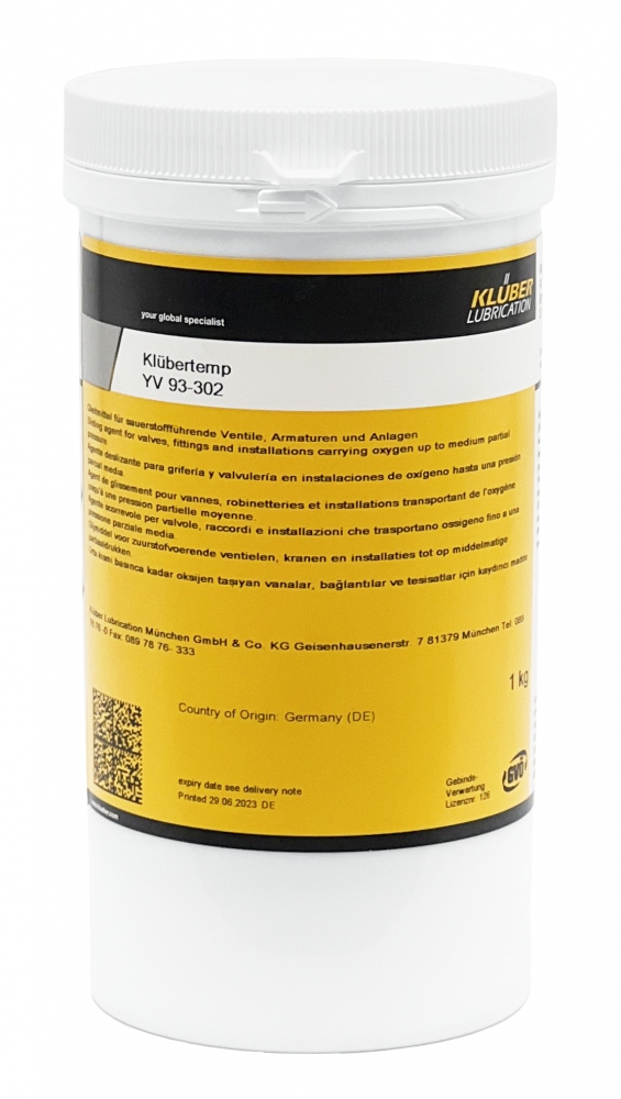 Klübertemp YV 93-302 Chất bôi trơn trượt cho van và phụ kiện, lon 1kg
