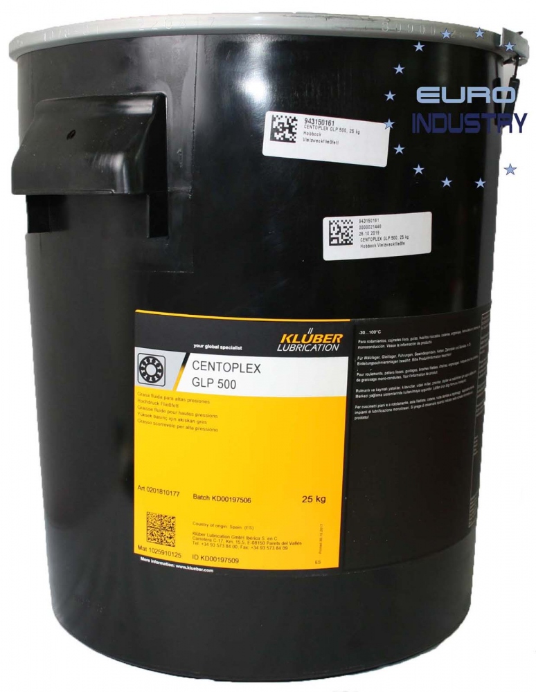 Mỡ bôi trơn đa năng dạng lỏng Klübertemp CENTOPLEX GLP 500, thùng 25kg