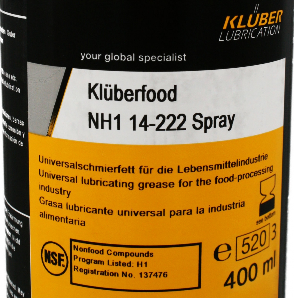 Mỡ bôi trơn thực phẩm Klüberfood NH1 14-222 dạng chai xịt 400ml
