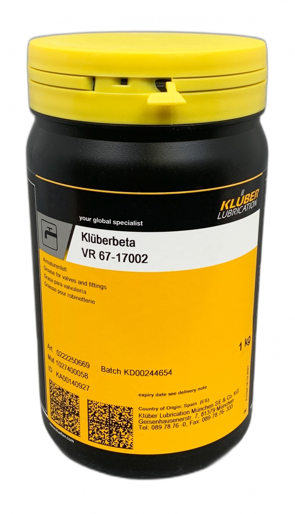 Klüberbeta VR 67-17002 Mỡ mềm đặc biệt cho van sưởi hộp 1kg