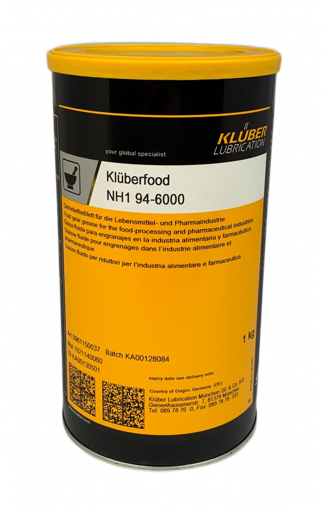 Mỡ bôi trơn Klüberfood NH1 94-6000 cho ngành công nghiệp chế biến thực phẩm 1kg