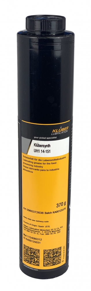 Mỡ bôi trơn máy thực phẩm Klübersynth UH1 14-151 đạt chuẩn NSF H1 tuýp 370g dùng cho súng bơm mỡ LUBE Shuttle