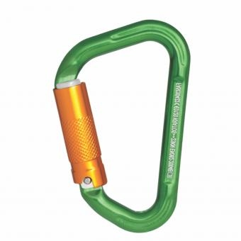 Móc khóa carabiner nhôm Kratos FA5030422B, tác động ba chiều, màu xanh lá cây