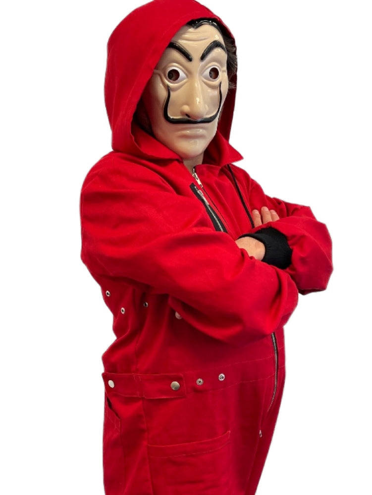 Trang phục bộ đồ màu đỏ có mũ phiên bản Money Heist phần 5 (Serie 5), 100% cotton