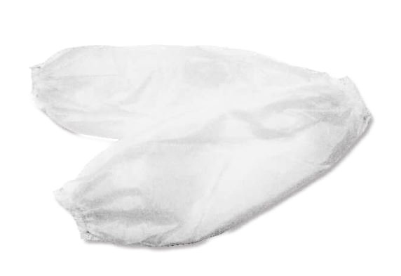 Bao tay nilon dùng một lần tráng màng chống thấm màu trắng 40cm