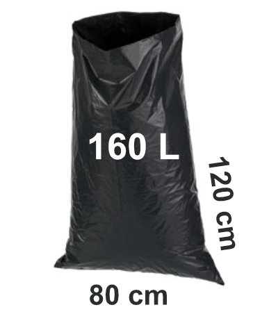 Túi rác đen 160L - 80x120cm, độ dày 100μ, 20 túi/cuộn