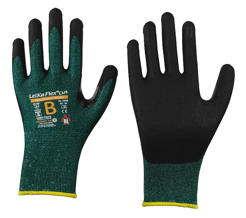 Găng tay bảo hộ chống cắt Leikaflex® Cut 1666 phủ nitrile cấp độ 3