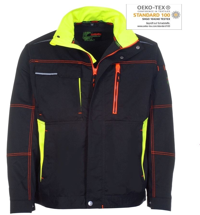 Áo khoác bảo hộ lao động hiện đại Leikatex 105346 BLACK LINE 35% cotton màu đen