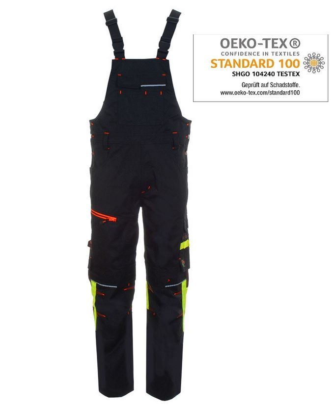 Quần yếm bảo hộ lao động Leikatex 105446 BLACK LINE màu đen