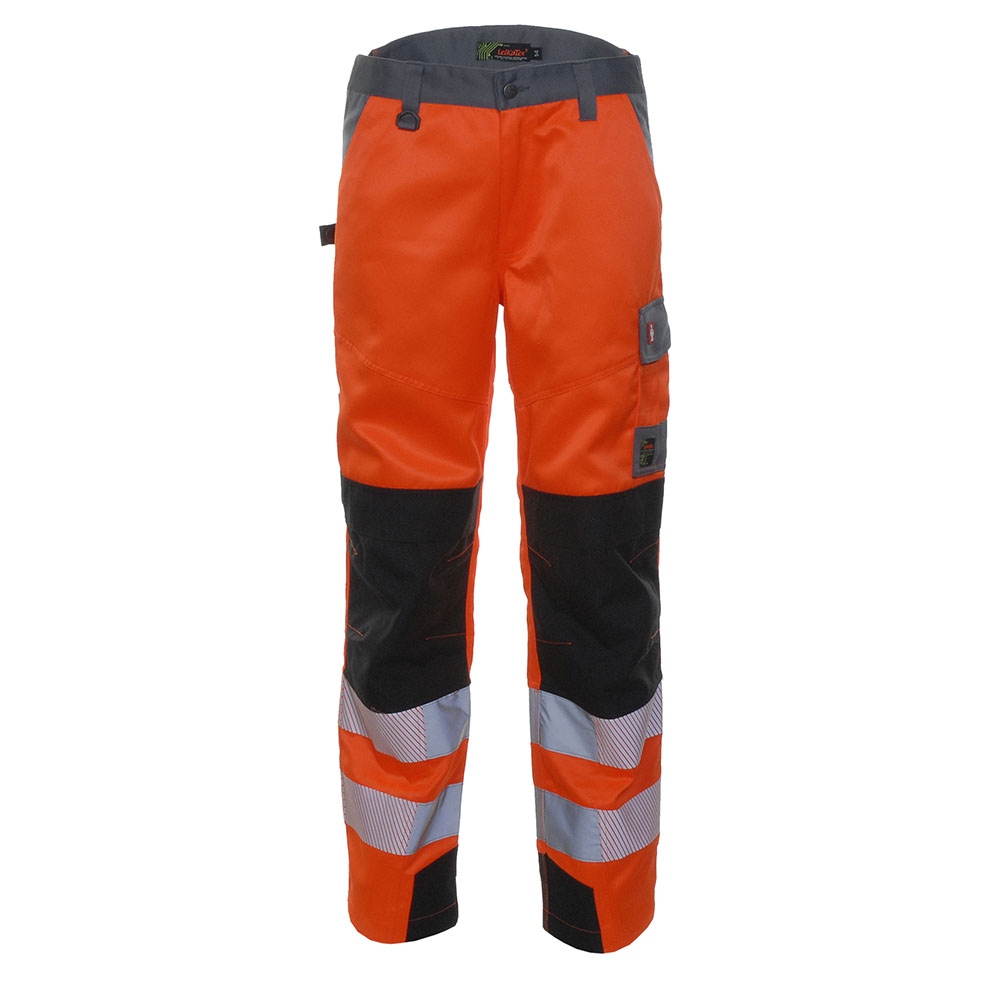 Quần bảo hộ lao động phản quang màu cam/xám, dòng LeiKaTex Bright Line