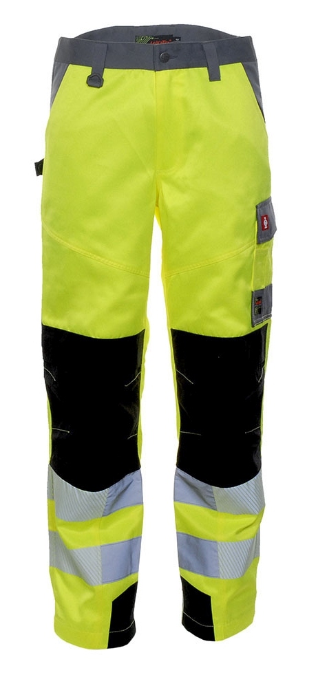 Quần bảo hộ lao động phản quang màu vàng/xám, dòng LeiKaTex Bright Line