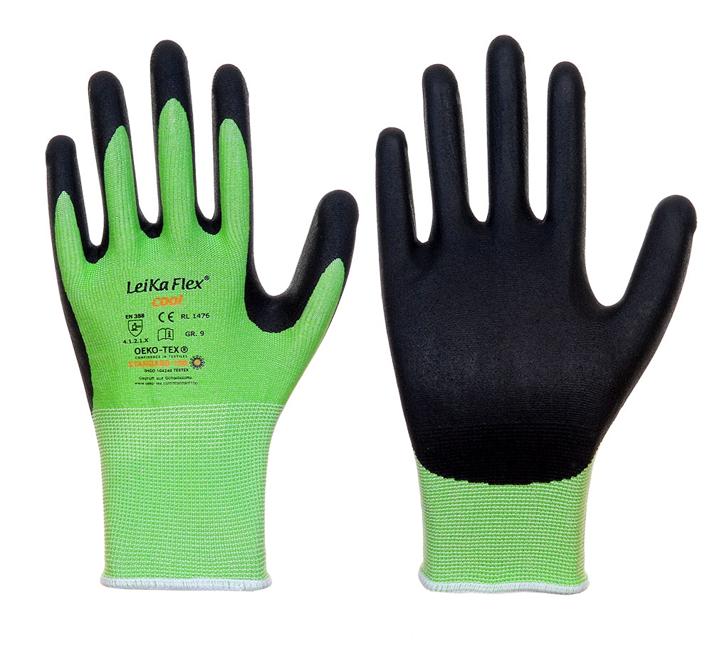 Găng tay bảo hộ phủ bọt Nitrile Leikaflex 1476 CoolMax, kích cỡ 6 - 12