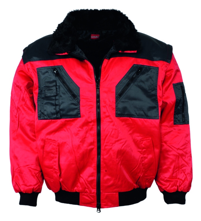 Áo bomber phản quang 4 trong 1 LeiKaTex 480450 đỏ/đen