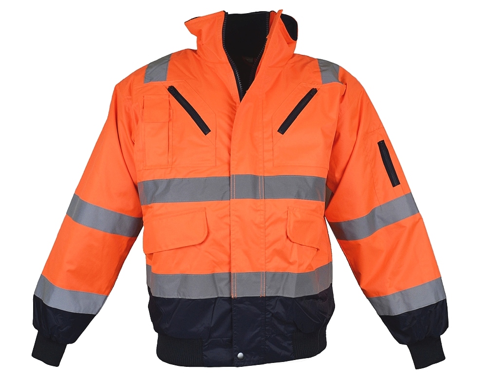 Áo bomber & áo gile phản quang LeiKaTex 480720 cam/xanh navy