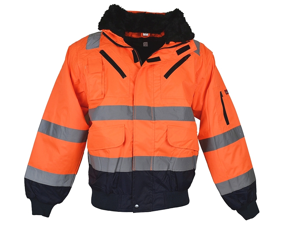 Áo bomber phản quang 4 trong 1 Leikatex 480760 cam/xanh navy