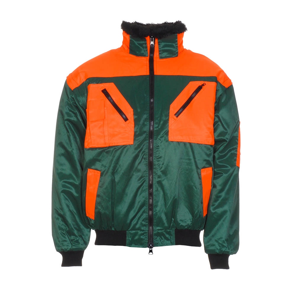 Áo bomber phản quang 4 trong 1 LeiKaTex 480880 xanh lá/cam