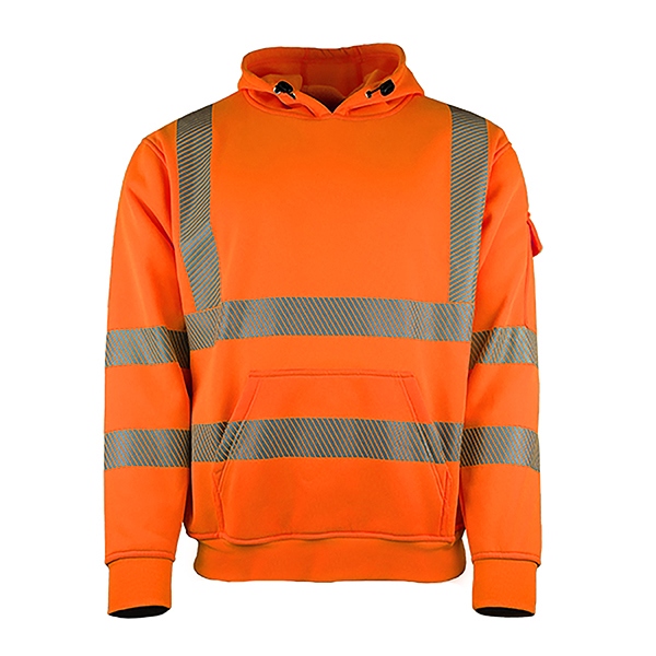Áo hoodie phản quang ISO 20471 Class 3 Leikatex 490250 màu cam S–4XL